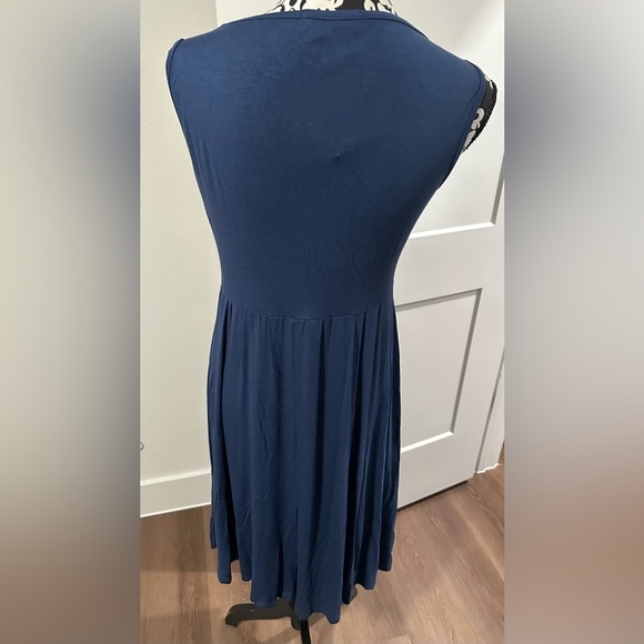 Happy Mama Blue Midi Maternity Dress Size XL - Picture 6 of 10